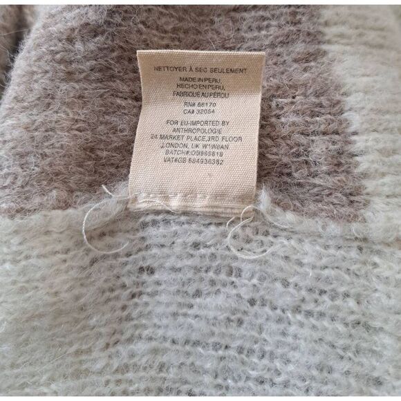 Moth anthropologie womens small Sweater cardigan alpaca Brown Colorblock - Picture 8 of 8
